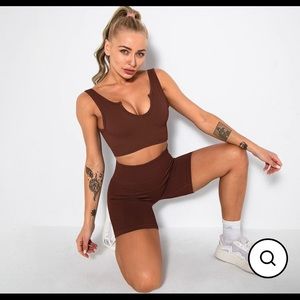 Brand new Chocolate Brown Workout Set